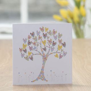 hearts and flowers blank card by sophie morrell
