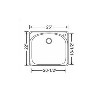 Blanco Wave 25 x 22 Single Bowl Drop In Kitchen Sink