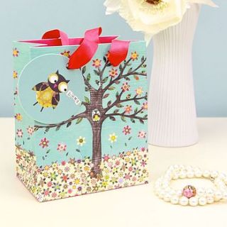 owl print gift bag by lisa angel homeware and gifts