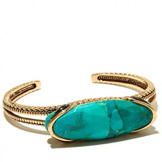 Studio Barse "Kona" Gemstone and Abalone Bronze 6 3/4" Cuff Bracelet