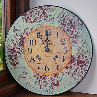 wine wall clock by lytton and lily vintage home & garden