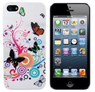 mumbi Hybrid Hlle iPhone 5 5S Schutzhlle (harte Rckseite) Butterfly Kreise bunt Elektronik