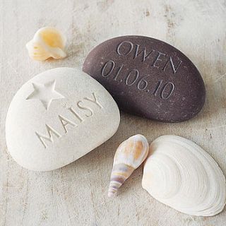 personalised name and date stone by letterfest