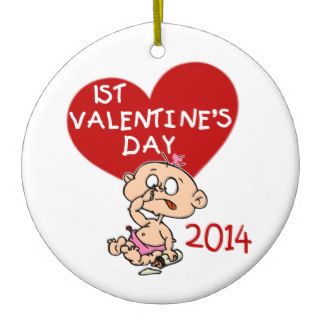 Baby Girl 1st Valentines Day 2014 Christmas Ornament