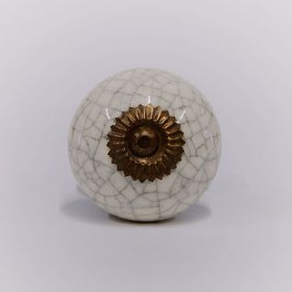 ceramic crackle knob antique finish by trinca ferro