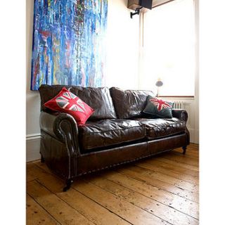 vintage leather two seater sofa by rose & grey