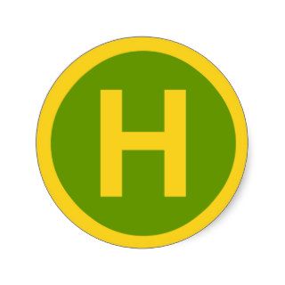Helipad Sign Round Stickers