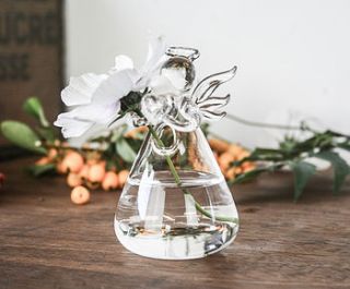 glass angel vase by bonnie and bell