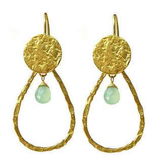 teardrop earrings with semi precious stone by azuni