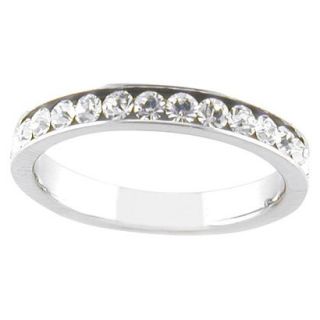 Silver Plated White Eternity Ring Silver