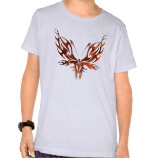 FireFly Red Flame Butterfly Design Tee Shirt