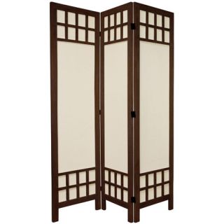 Feet Tall Window Pane Fabric Room Divider in Burnt Brown