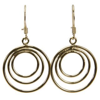 three circle vermeil earrings by tisan jewellery