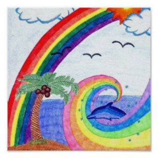 Dolphin Rainbow Print