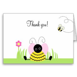 Little Bee Folded Thank you notes Greeting Card