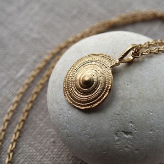 24ct gold plated spiral shell necklace by martha jackson
