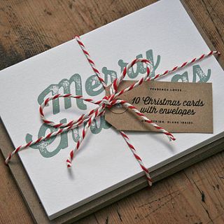 pack of ten christmas cards by prudence loves