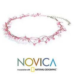 Rose Quartz Handcrafted 'Radiance' Beaded Necklace (Thailand) Novica Necklaces