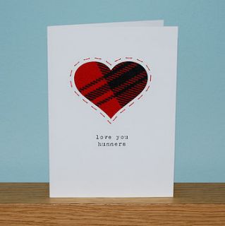 'love you hunners' scottish greetings card by hiya pal