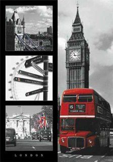 Empire 377845 London   Red Bus Stdte schwarz   wei Colourlite   3D Poster, Lenticular 47 x 67 cm Küche & Haushalt