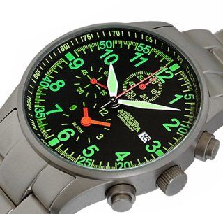 Astroavia H2S Herren Armbanduhr Chronograph Quarz Edelstahl, mit Alarm Uhren