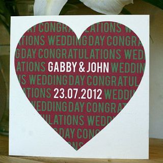 personalised wedding/anniversary heart card by ditto