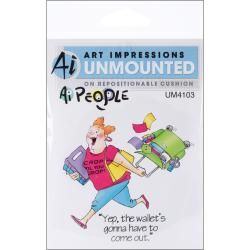 Art Impressions People Cling Rubber Stamp Cropper Set Wood Stamps