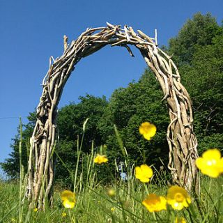 driftwood wedding arch, garden structure by free range designs