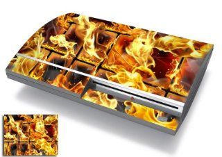 Bundle Monster Vinyl Skins For Sony Playstation PS3 Game Console   Cover Faceplate Protector Sticker Art Decal Accessory   Cross Flame Video Games