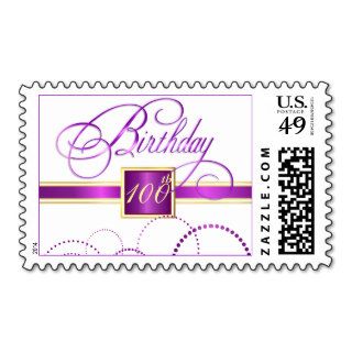 100th Birthday Party Invitation Personalized Stamp