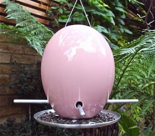 pink egg birdfeeder by london garden trading