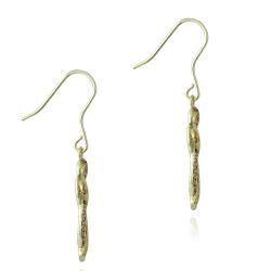 DB Designs Gold over Sterling Silver Red Diamond Twist Dangle Earrings DB Designs Diamond Earrings