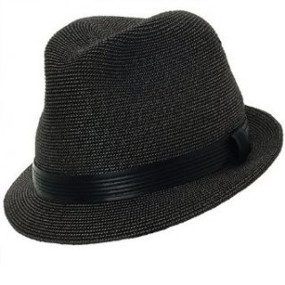 Makins Link Braid Fedora Hat (Small, Black Herringbone) at  Mens Clothing store