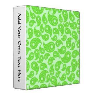 Mint Green and Lime Green Paisley. Vinyl Binder