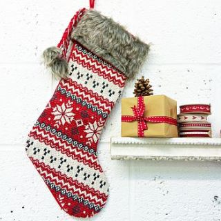 nordic snowflake christmas stocking by the little picture company