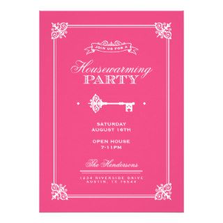 Elegant Key Housewarming Party Custom Invites