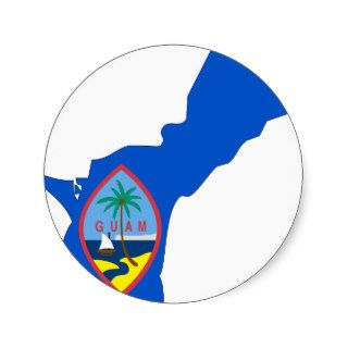 Guam Flag Map Round Sticker