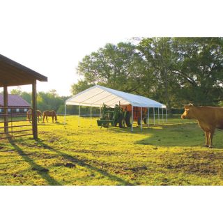ShelterLogic Super Max 18ft.W Commercial Canopy — 40ft.L x 18ft.W x 11ft.H, 2in. Frame, 14-Leg, Model# 26764  Super Max   2in. Dia. Frame Canopies