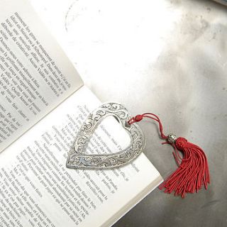 heart shaped engraved bookmark by skoura