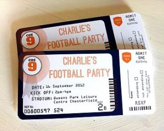 pack of 10 football party invitations by sweet words stationery