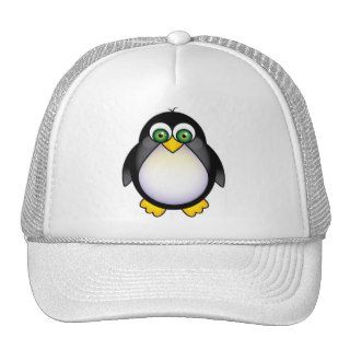 Green Eyed Penguin Cartoon Mesh Hats