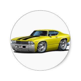 1969 Chevelle Yellow Black Car Sticker