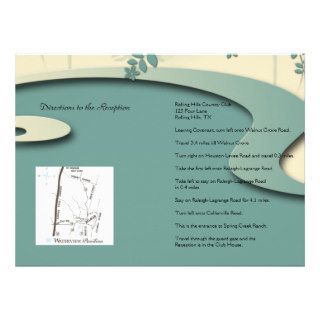 Teal Garden Direction Personalized Invitations