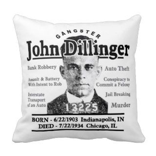 Gangster John Dillinger Pillows