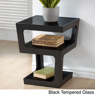 Clara Modern Tall Black 3 tiered End Table Baxton Studio Coffee, Sofa & End Tables