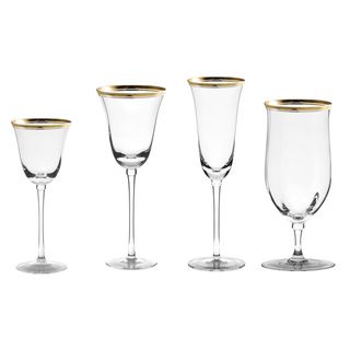 10 Strawberry Street Windsor Gold 16 piece Glassware Set 10 Strawberry Street Wine Glasses