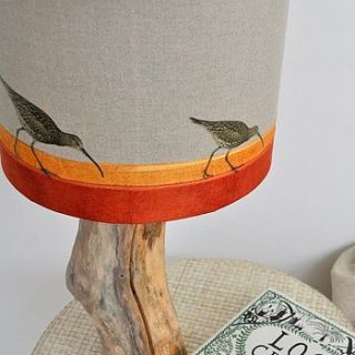 curlew on the shore linen lampshade by mogwaii design