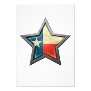 Texas Flag Star Personalized Invites