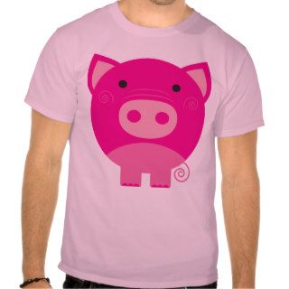 Cute Round Pig Cartoon T Shirts