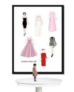 please dress me   paper doll luxury posters by i love design